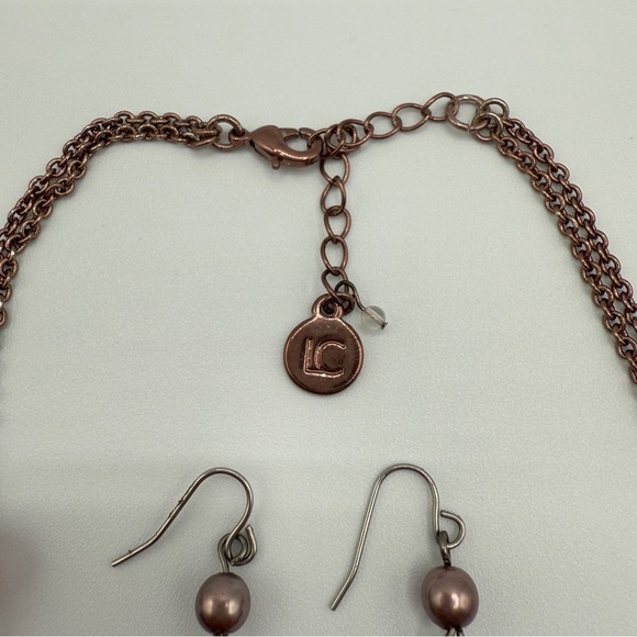 Vintage Liz Claiborne Elegant Sparkly Purple Beaded Necklace and Earring Set - Picture 5 of 9